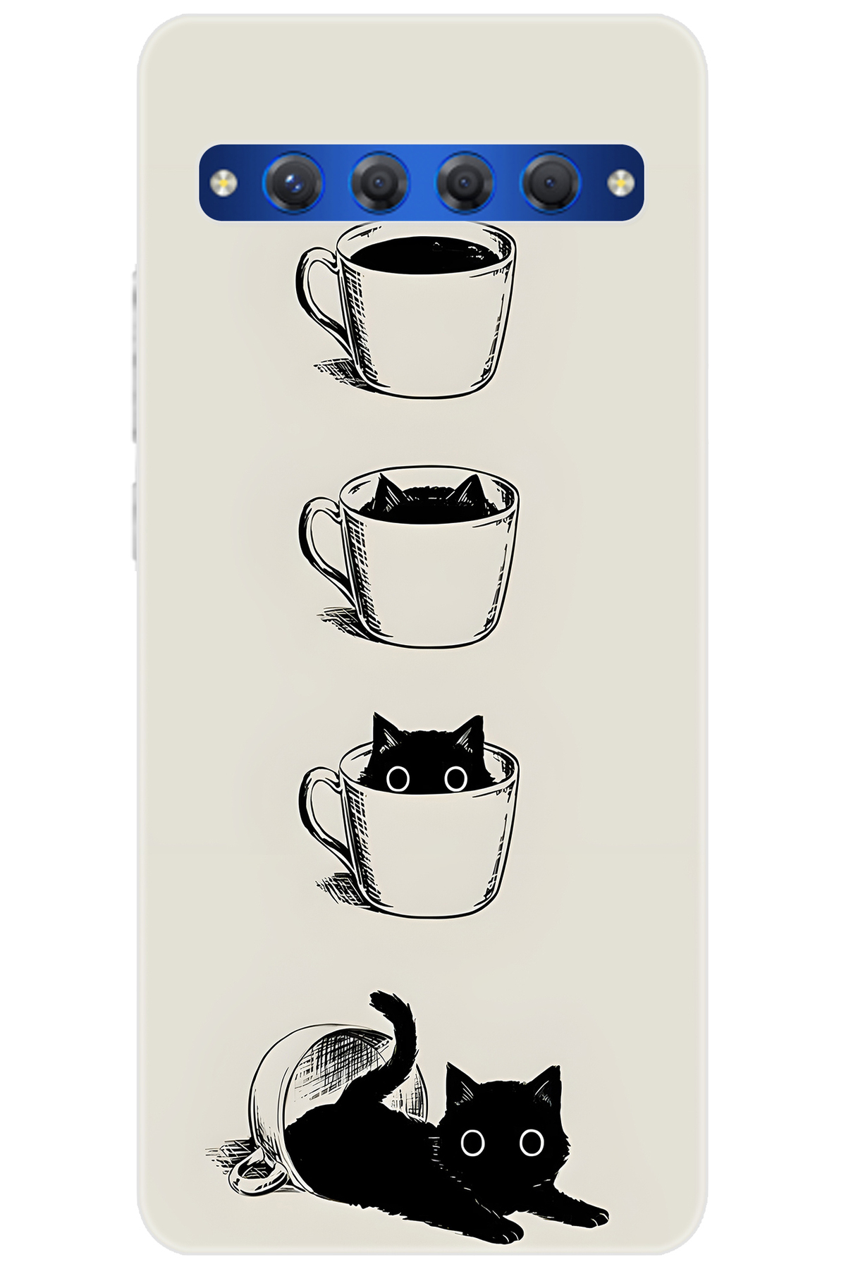 10 Plus T782H Compatible Sheath Pattern Printed Silicone Cat and Coffee Drawing NGO:707 CP-mSTlDGl