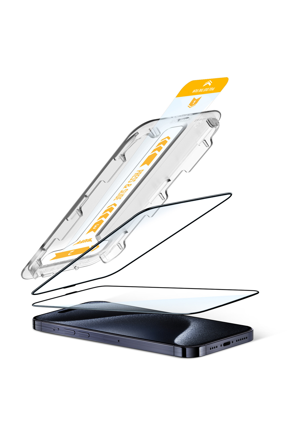 Buff iPhone 15 Pro 5D EasyFit 2 Adet Ekran Koruyucu 8