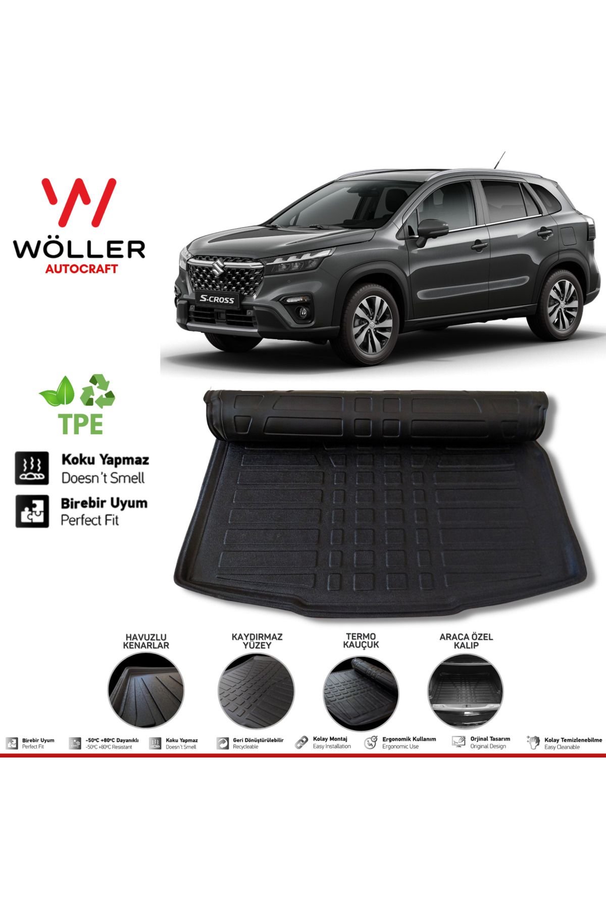 Багажник Wöller Suzuki S Cross после 2020 года, 3d Ultraflex, гибкий, совместимый wöllerultraflex142