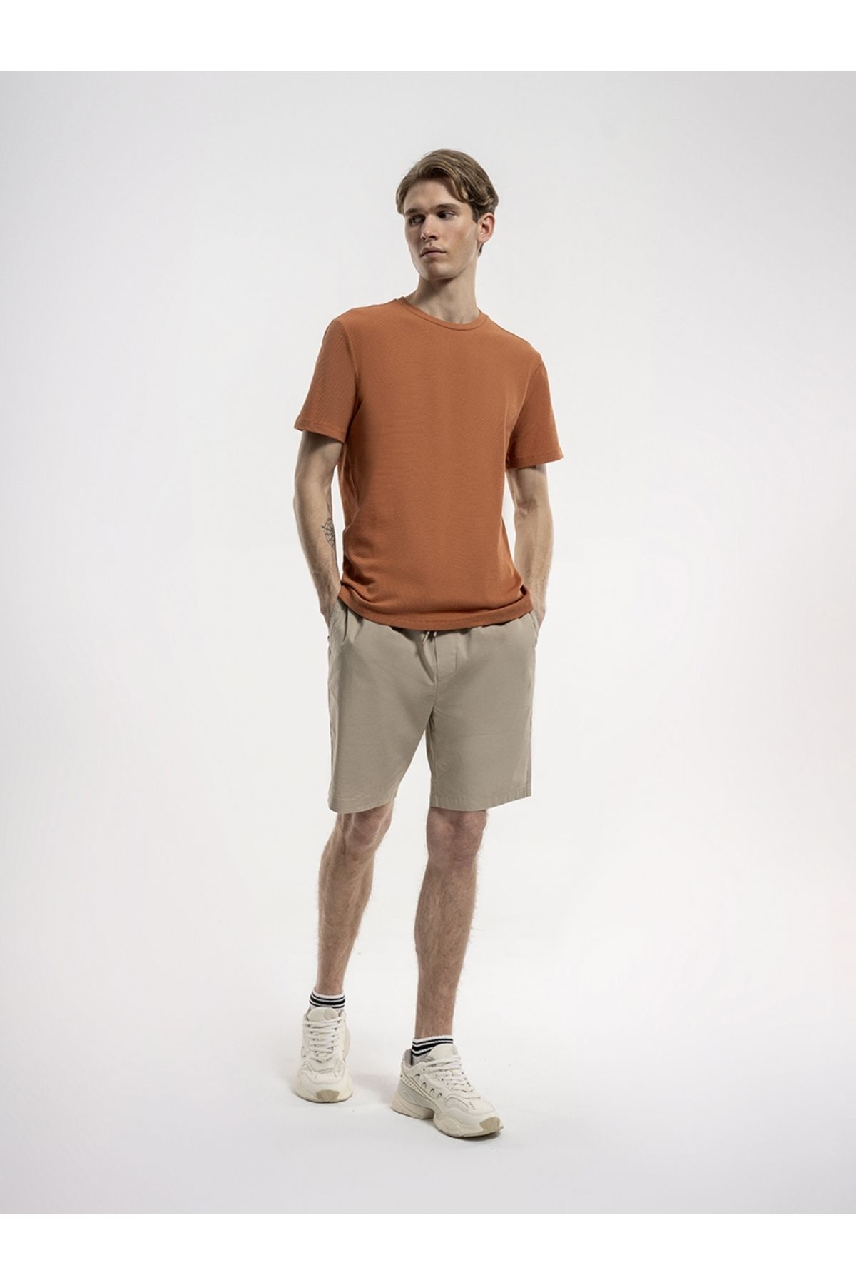 تی شرت نارنجی مردانه Tshirt C.Kol 6814 معمولی مناسب Loft