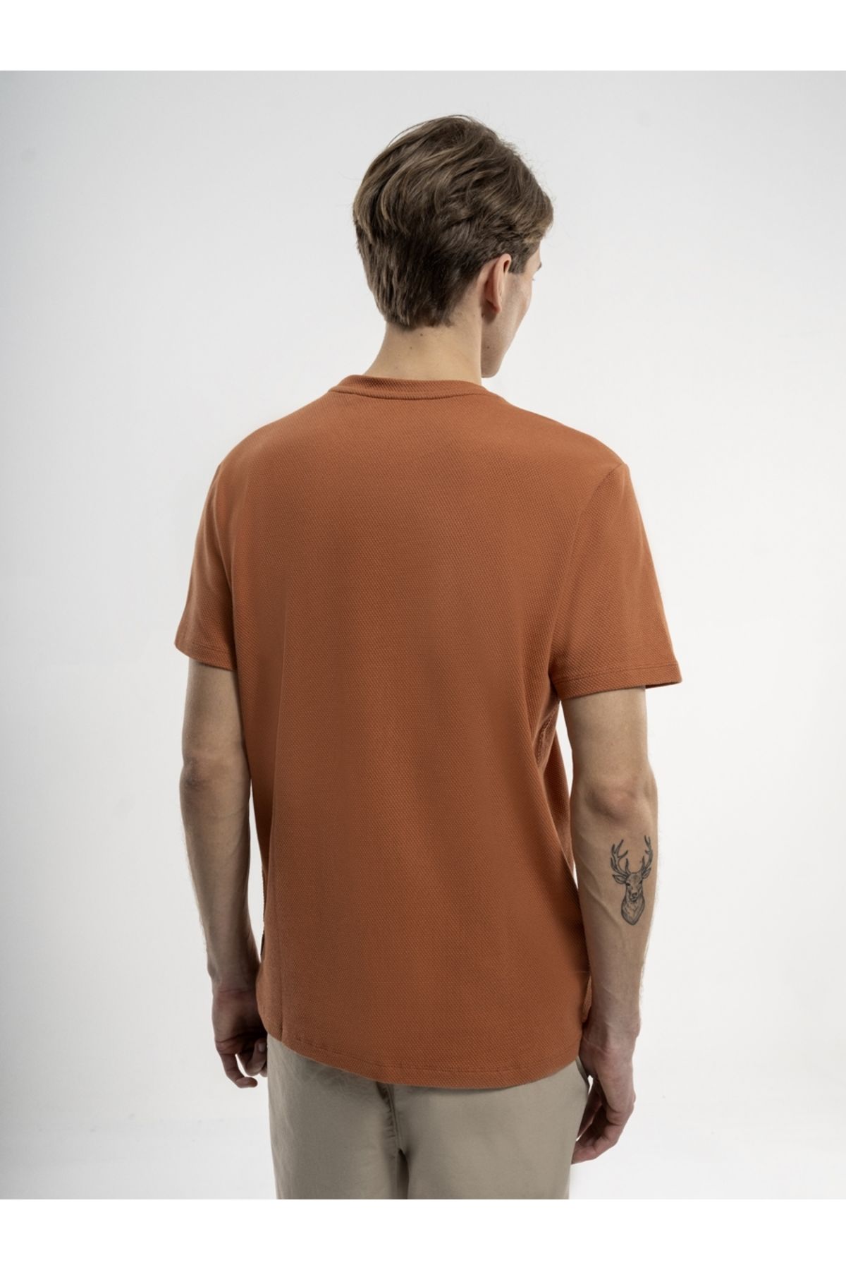 تی شرت نارنجی مردانه Tshirt C.Kol 6814 معمولی مناسب Loft