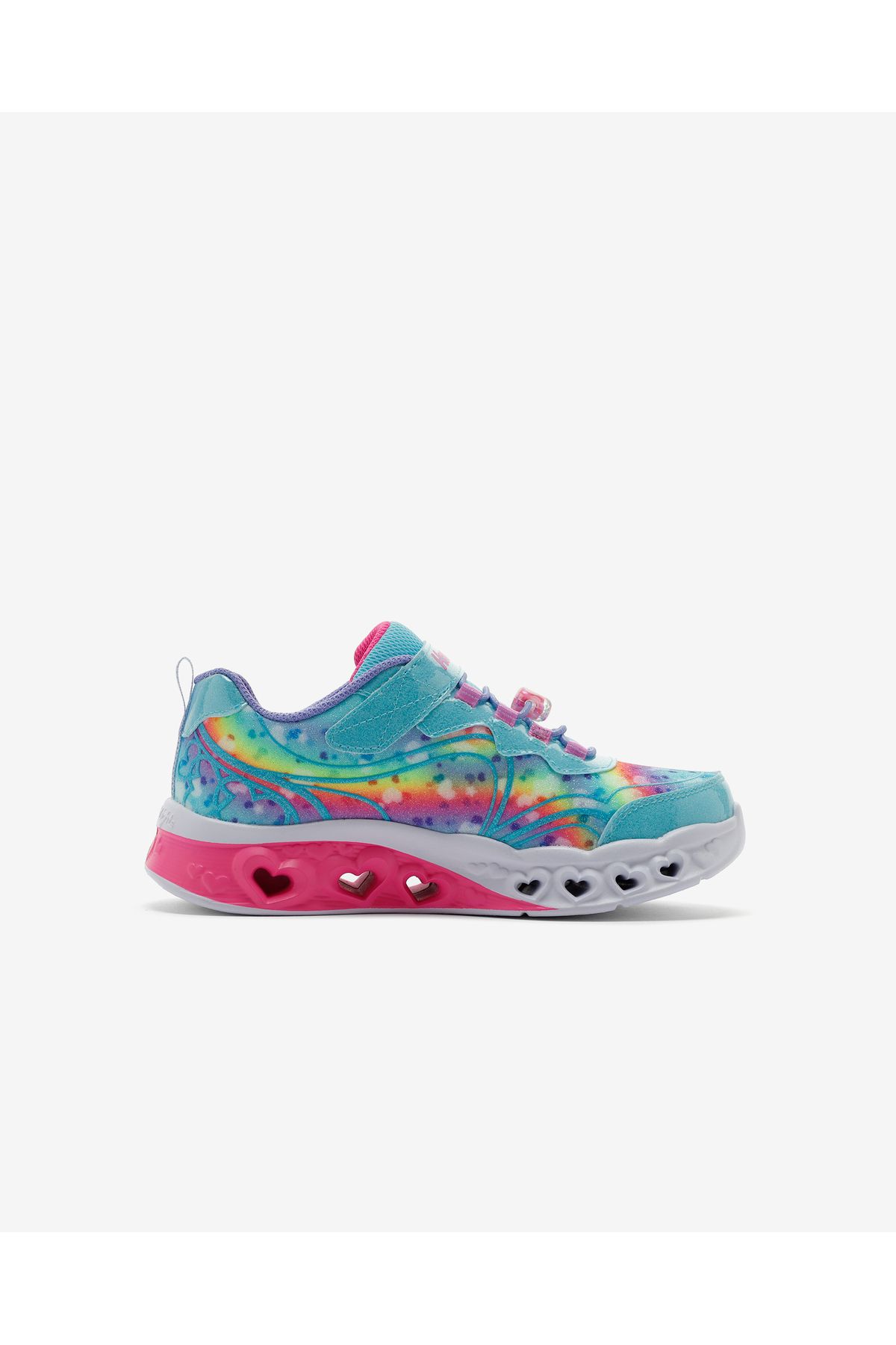 چراغ‌های قلب فلاتر - کفش‌های اسپرت با چراغ آبی دخترانه بزرگ Groovy Swirl 303253l Tqhp Skechers