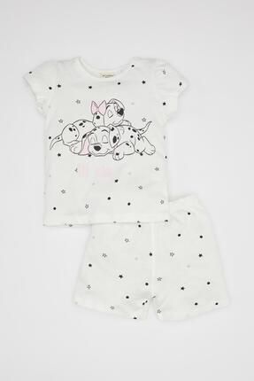 Kız Bebek 101 Dalmatians Kısa Kollu Şortlu Penye Pijama Takımı C2038a524hs
