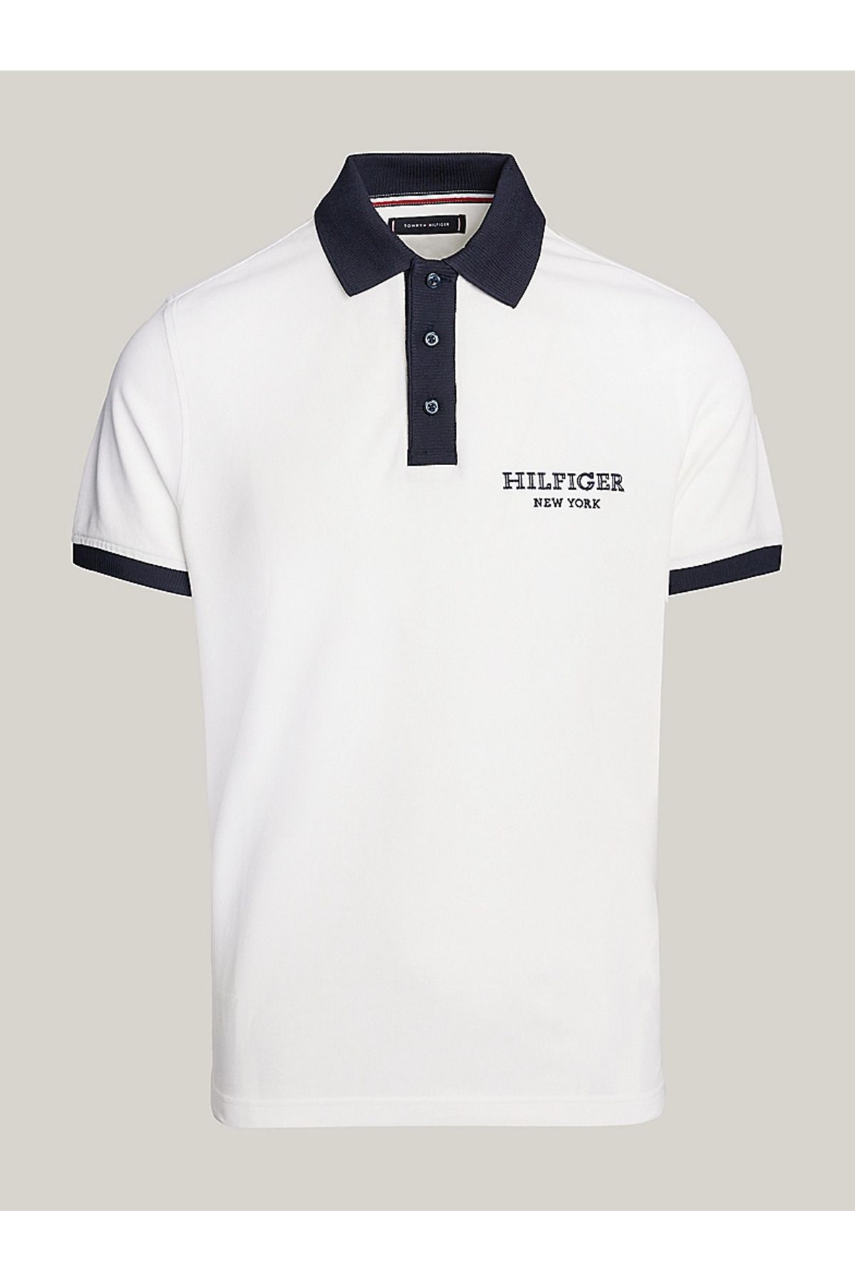 Tommy Hilfiger Erkek Logolu Polo Yakal K sa Kollu Du meli Beyaz Polo Yaka T Shirt MW0MW34770 YBL Fiyat Yorumlar Trendyol