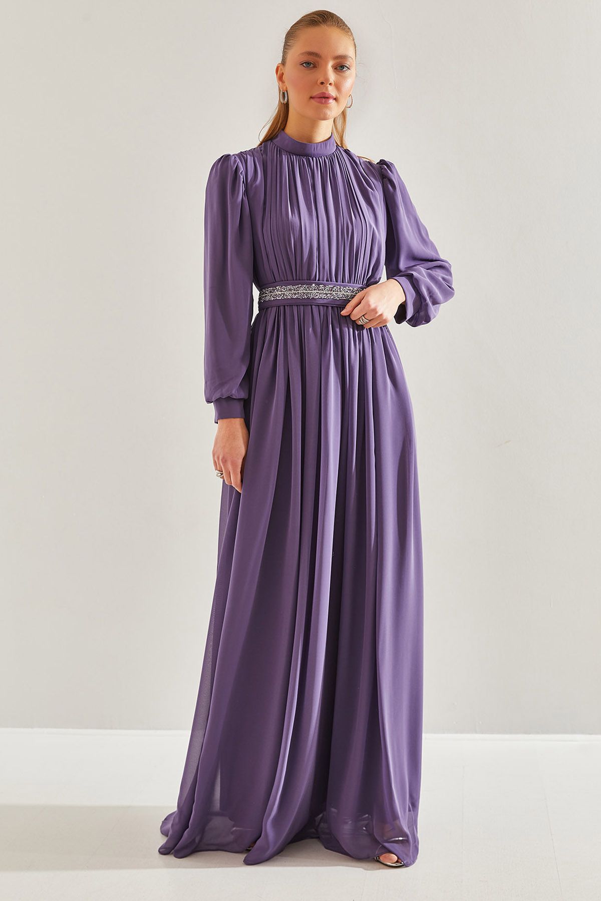لباس حجاب کمربند سنگ دار زنانه 60191008 Bianco Lucci Modest