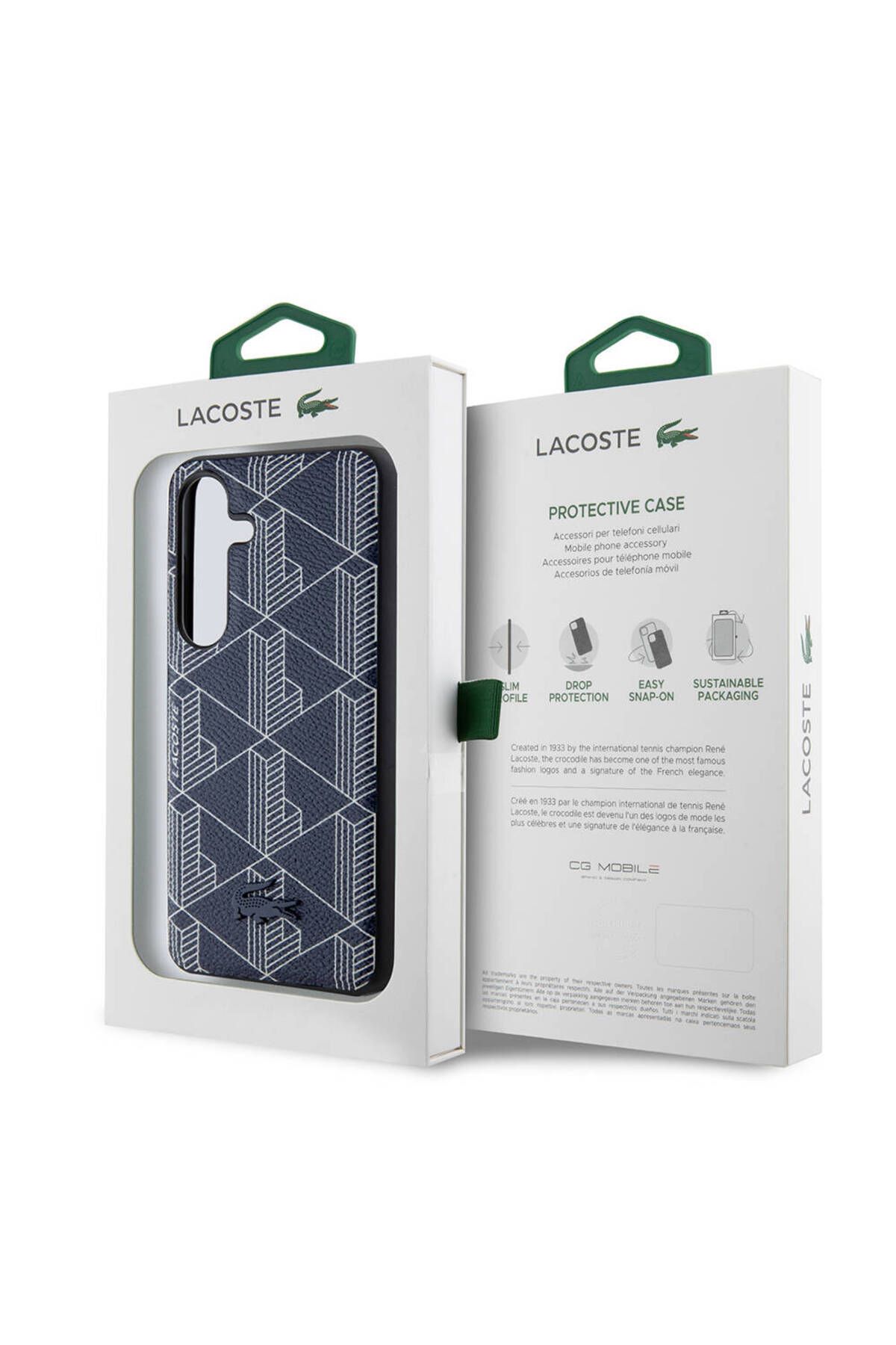 کاور و قاب GALAXY S24 CASE LACOSTE دارای مجوز MAGSAFE ویژگی PU چرمی مونوگرام Lacoste