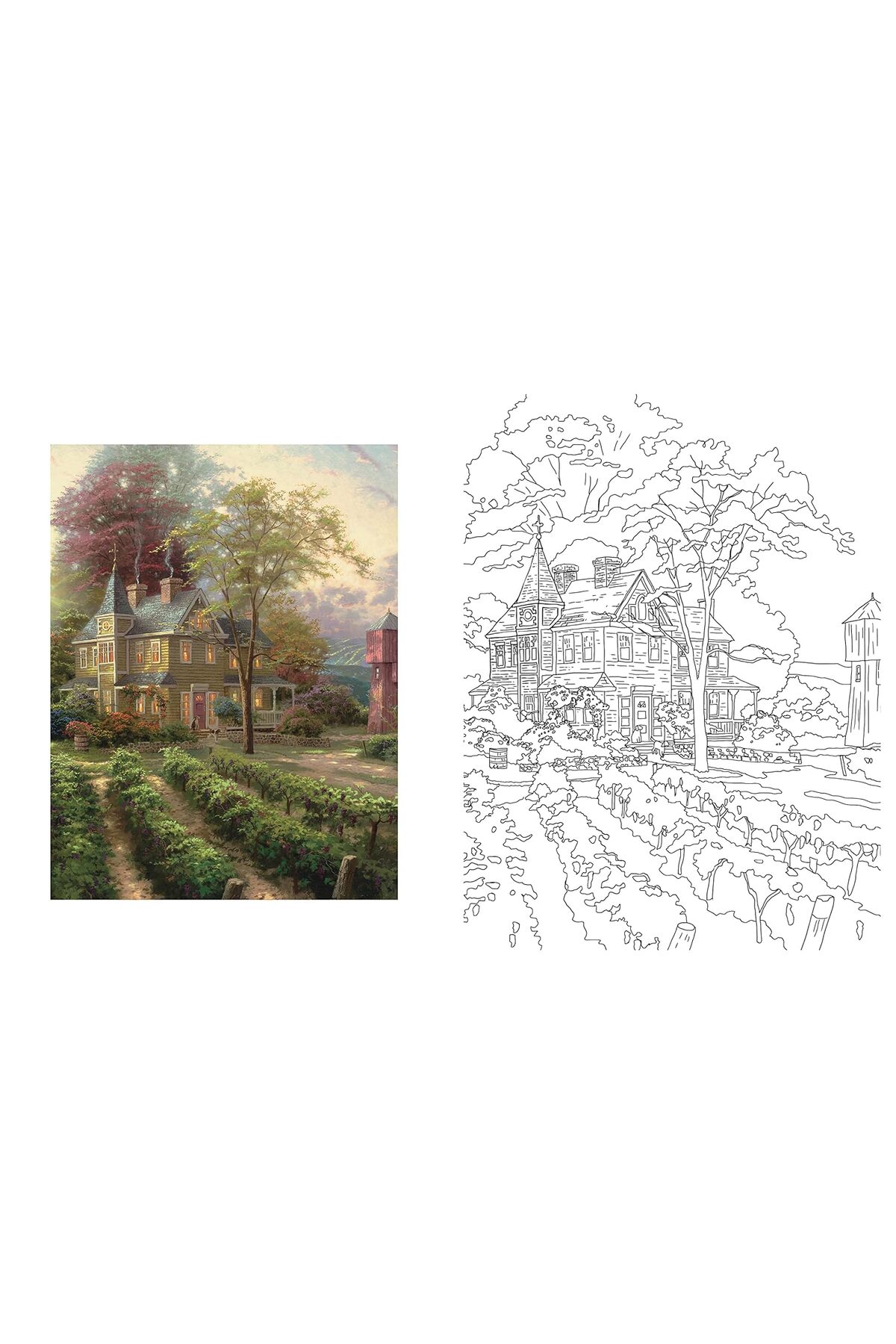 Andrews McMeel Publishing Posh Adult Coloring Book Thomas Kinkade
