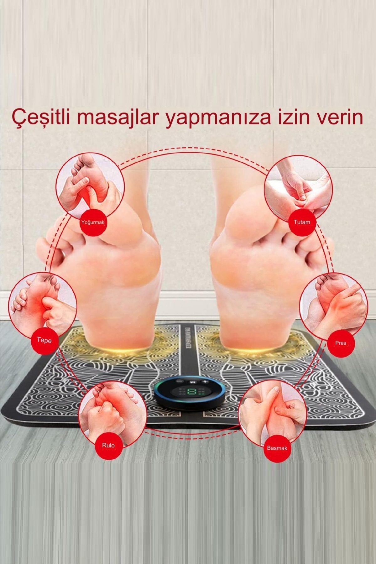 MEDITERIAN Siyah Ems Ayak Masaj Pedi Foot Massager Titreşimli
