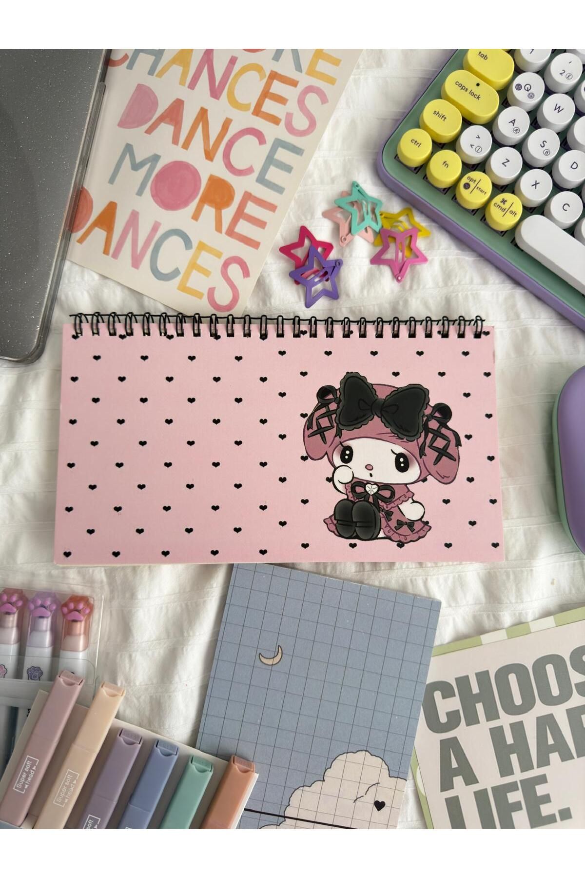 Planet Butik-My Melody Kawaii Designed Keyboard Front Weekly Planner 1