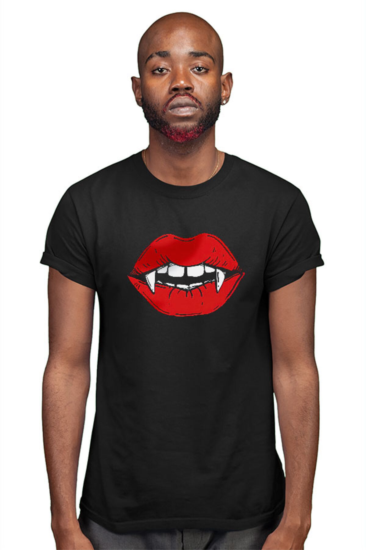 Darkhane-Unisex Black Halloween Vampire Teeth T-Shirt 3