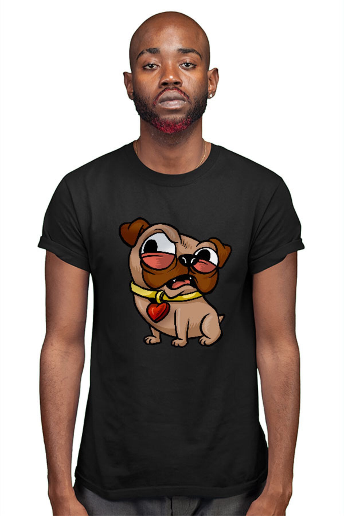 Darkhane-Unisex Black Candy Pug T-Shirt - Edgy T-Shirt 3