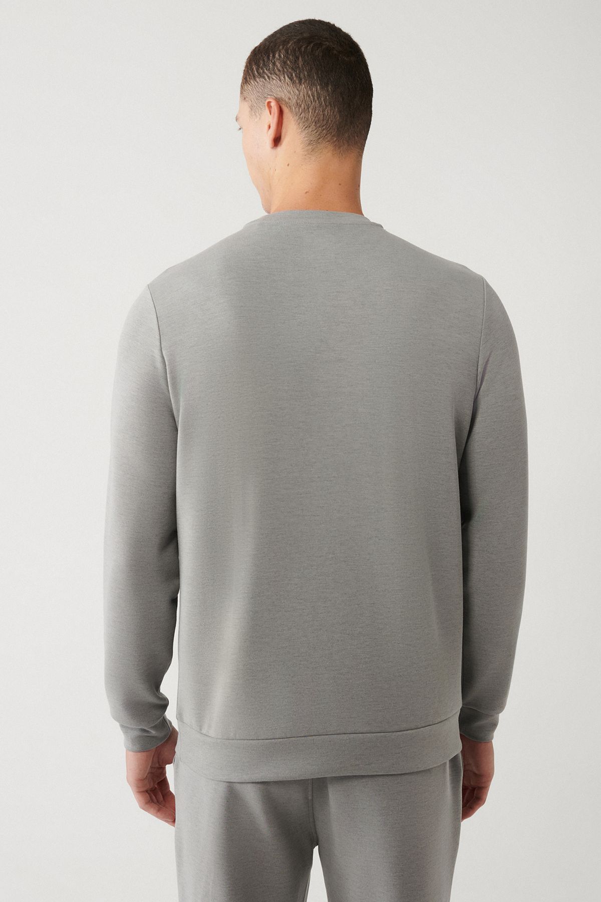 Avva پیراهن خاکستری مردانه یقه نرم دوچرخه چاپ شده به طور منظم A32Y1285