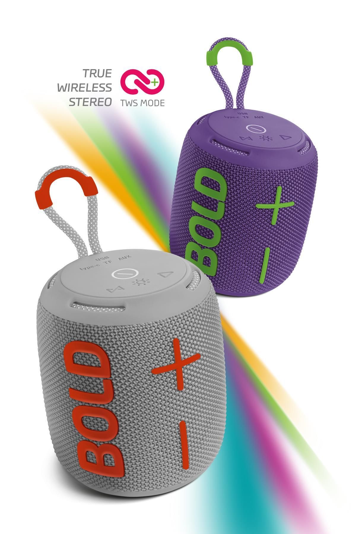 Bold Gri Taşınabilir Ses Bombası Kablosuz Bluetooth Hoparlör Speaker Yüksek Sesli TWS