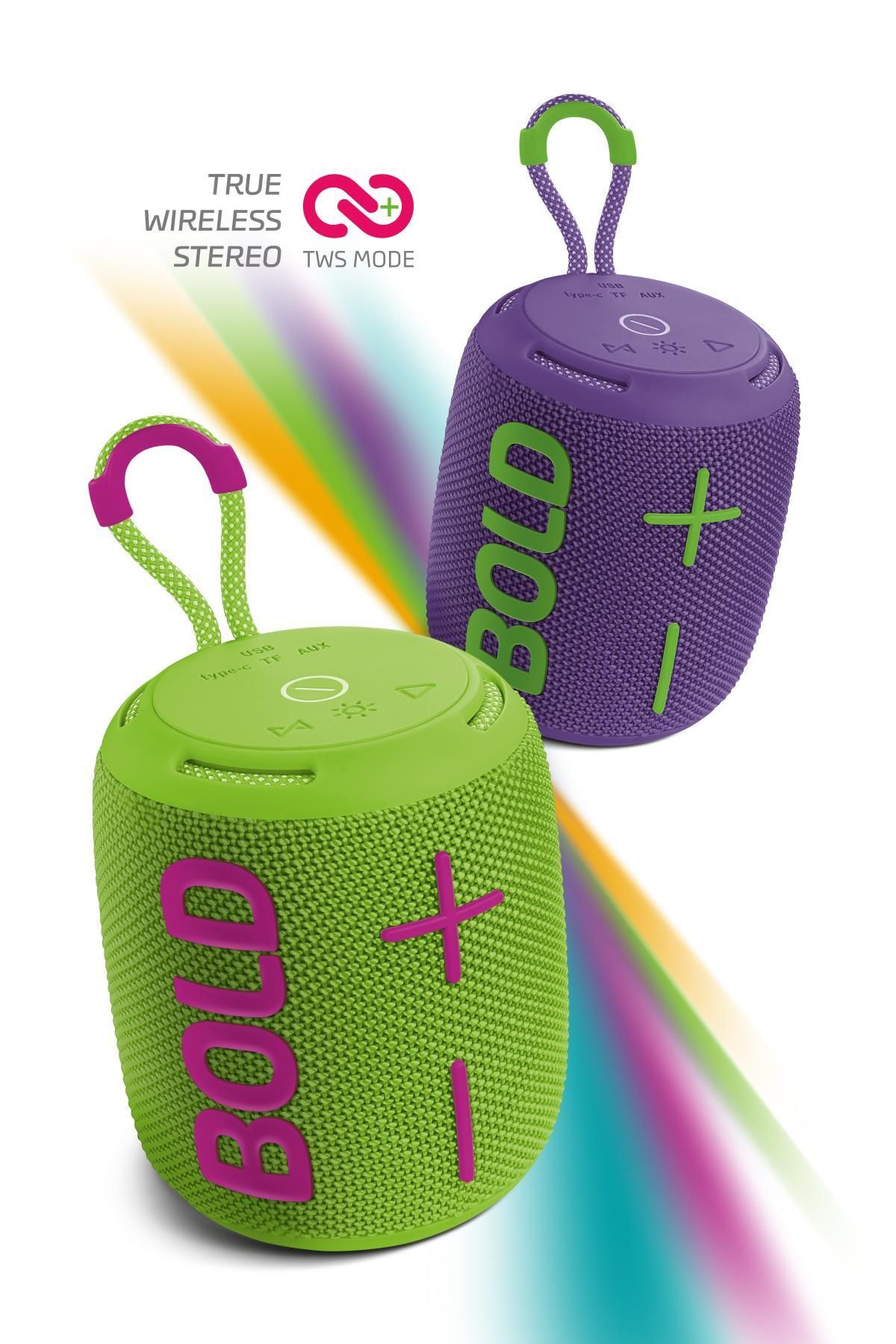 Bold Yeşil Taşınabilir Ses Bombası Kablosuz Bluetooth Hoparlör Speaker Yüksek Sesli TWS