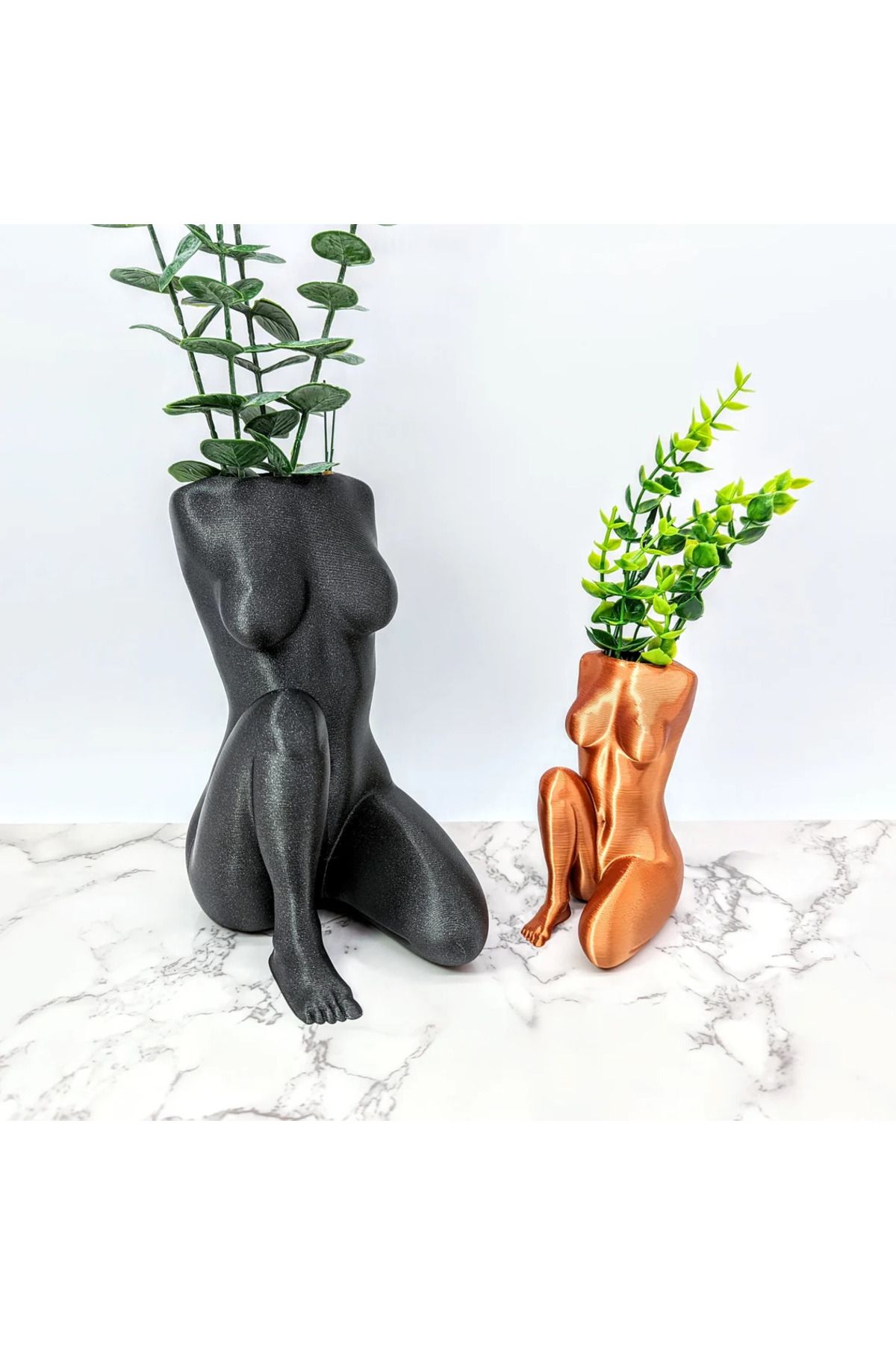 Cem3d Dekoratif siyah renkli kadın vücudu saksısı 25cm
