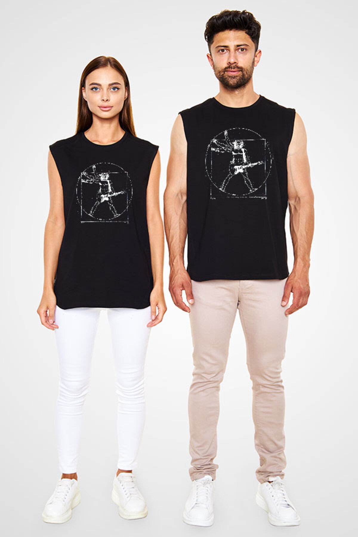 Darkhane-Rock Da Vinci Black Unisex Cut Sleeve T-shirt 2