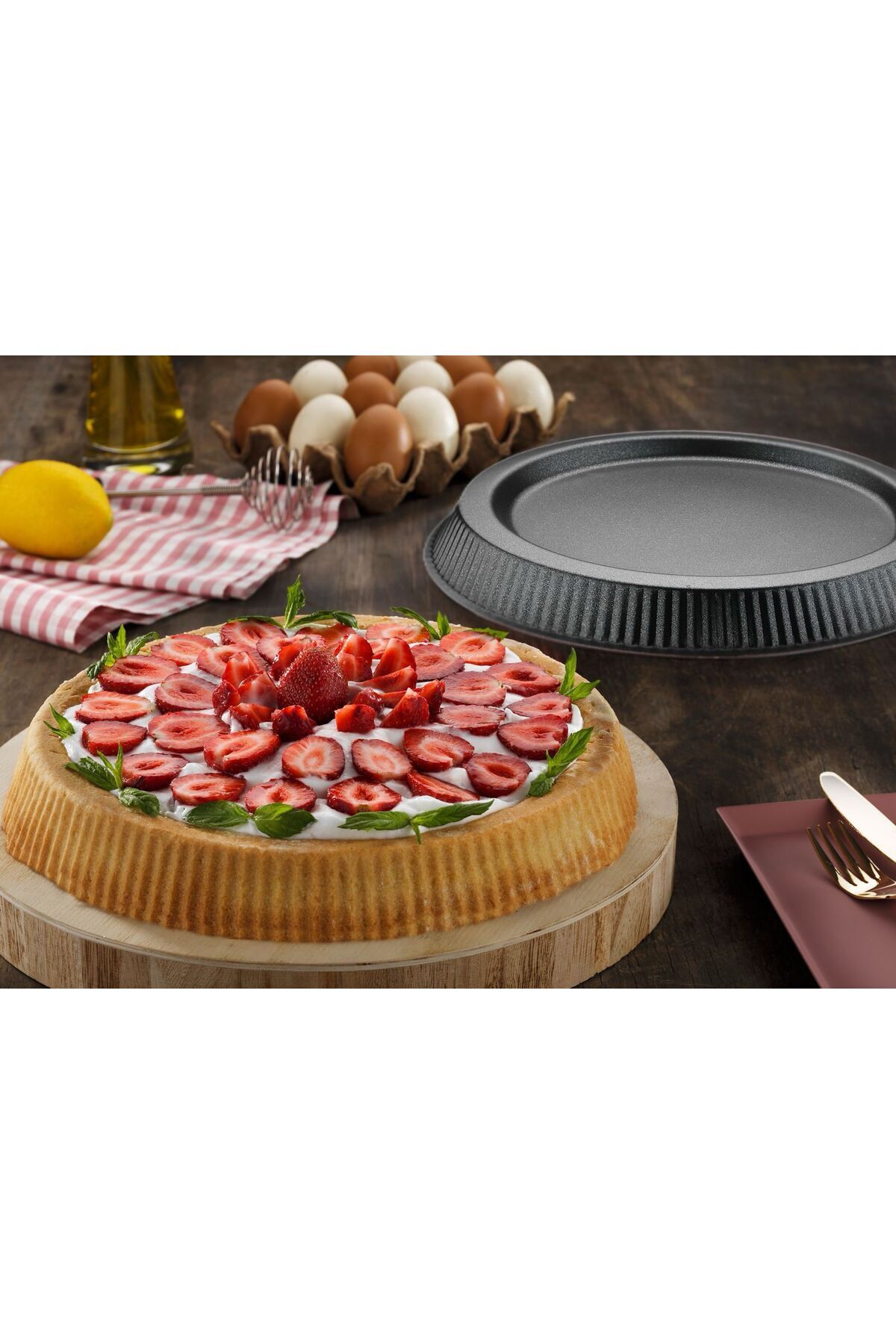 Genel Markalar 30 cm Siyah Tart Kalıbı, Şık ve Sağlam, Pratik Kullanım