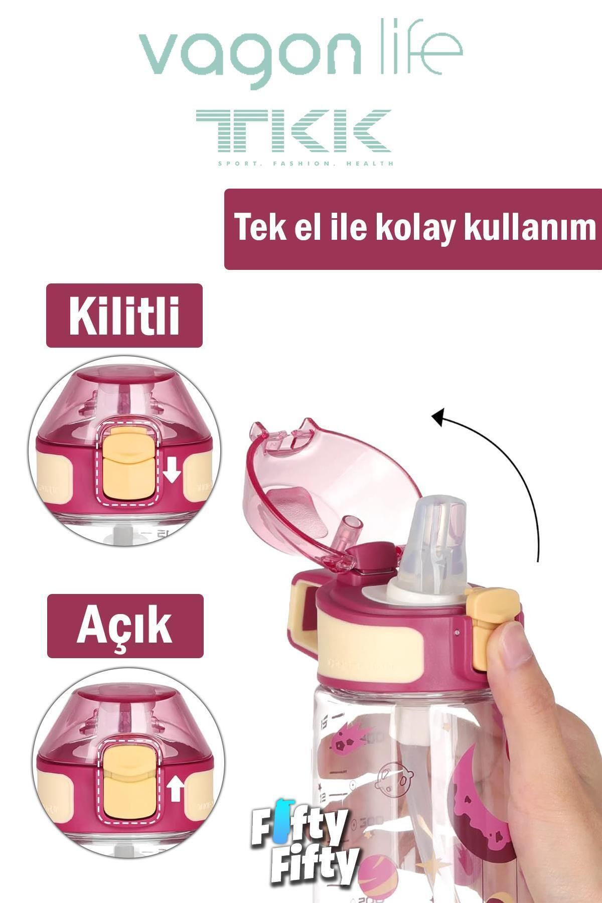 قمقمه کمپ قرمز TKK 500 میل الگوی ضخیم Pipetan BPA بدون آب تریتان چربی FFTKK3002 500ml Vagonlife