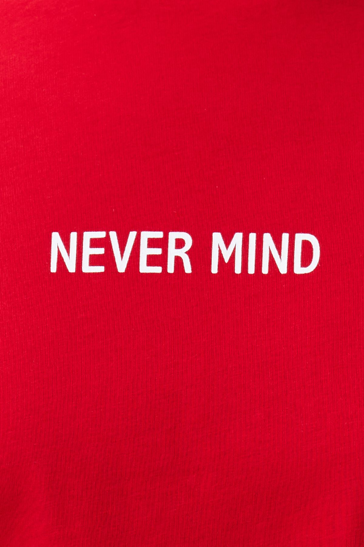 Trendyol Curve-Oversize Red Slogan Printed 100% bavlna Velké tričko - Tbbss24Bf00018 4