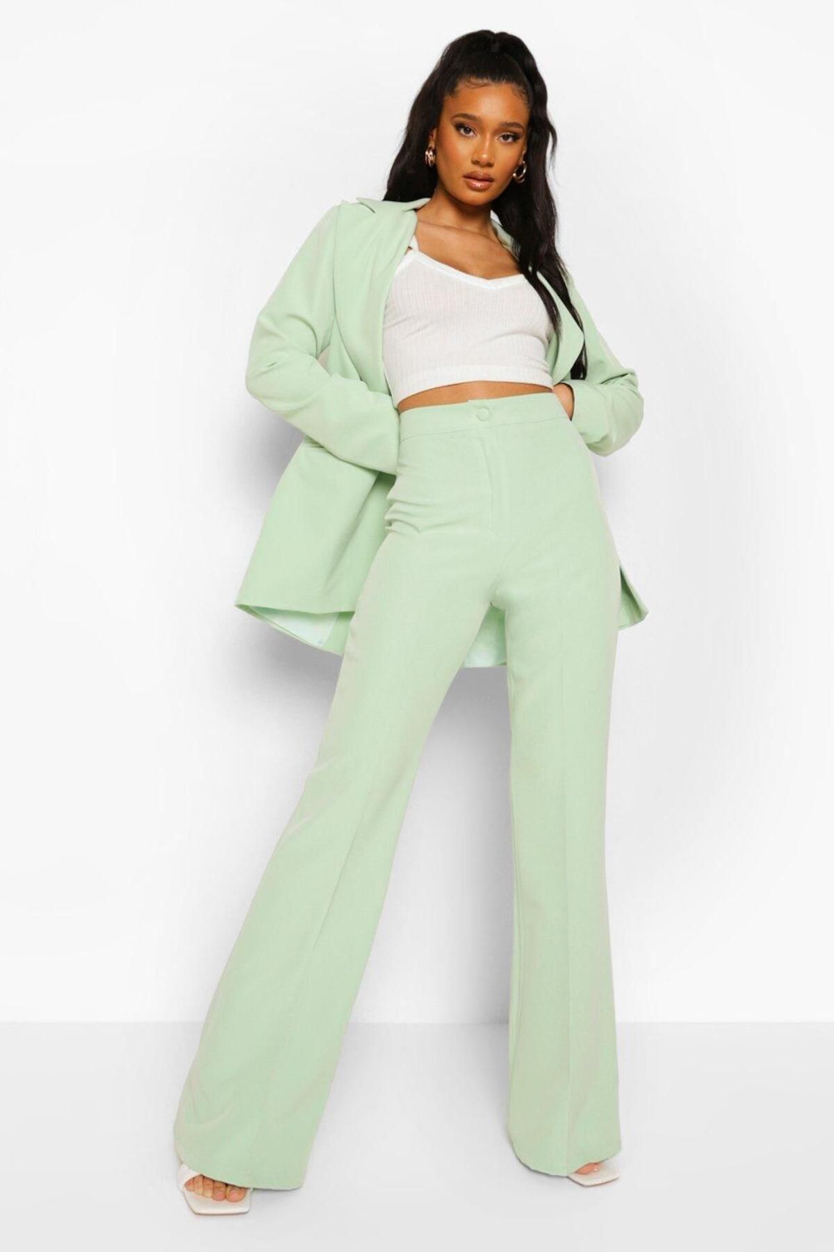 BOOHOO Women s Mint Green Trousers Trendyol