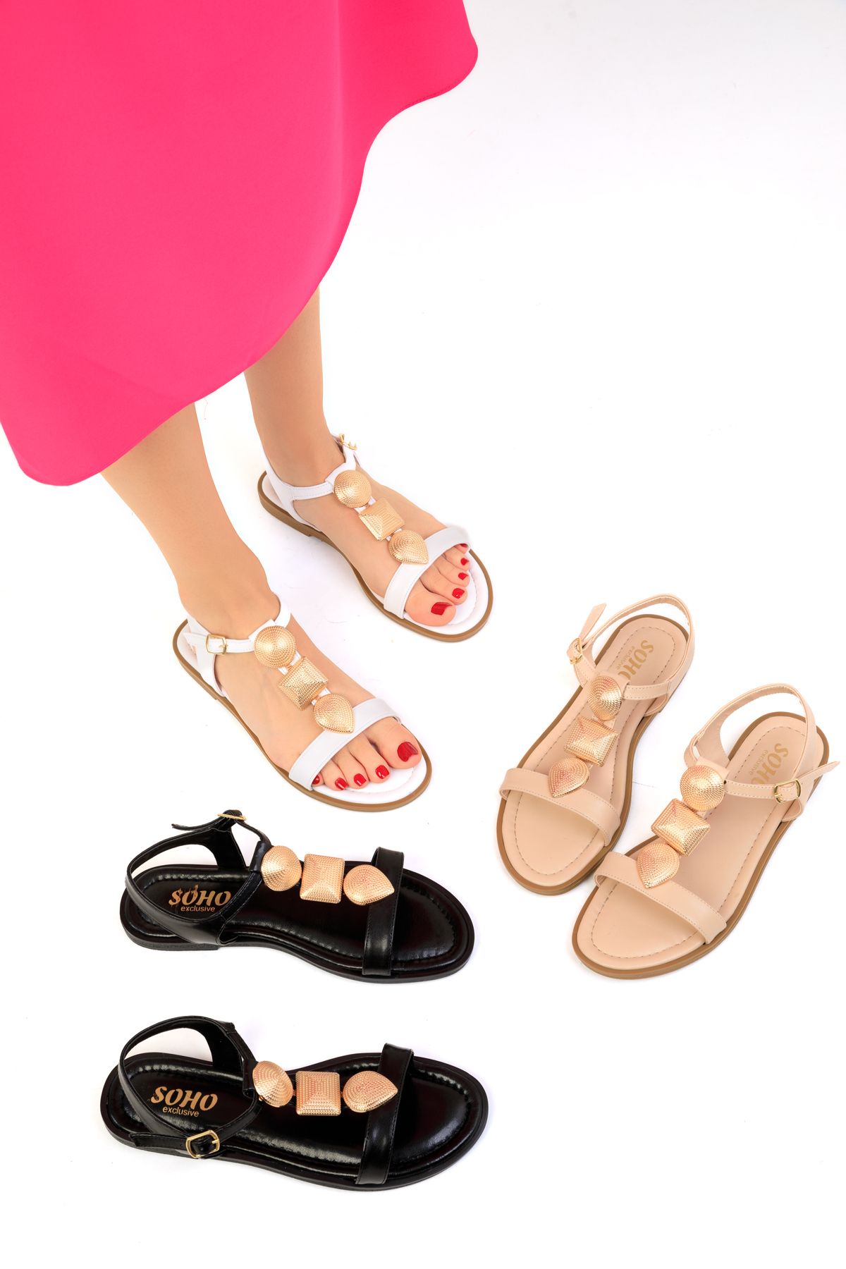 SOHO Women s Black Sandals 19037