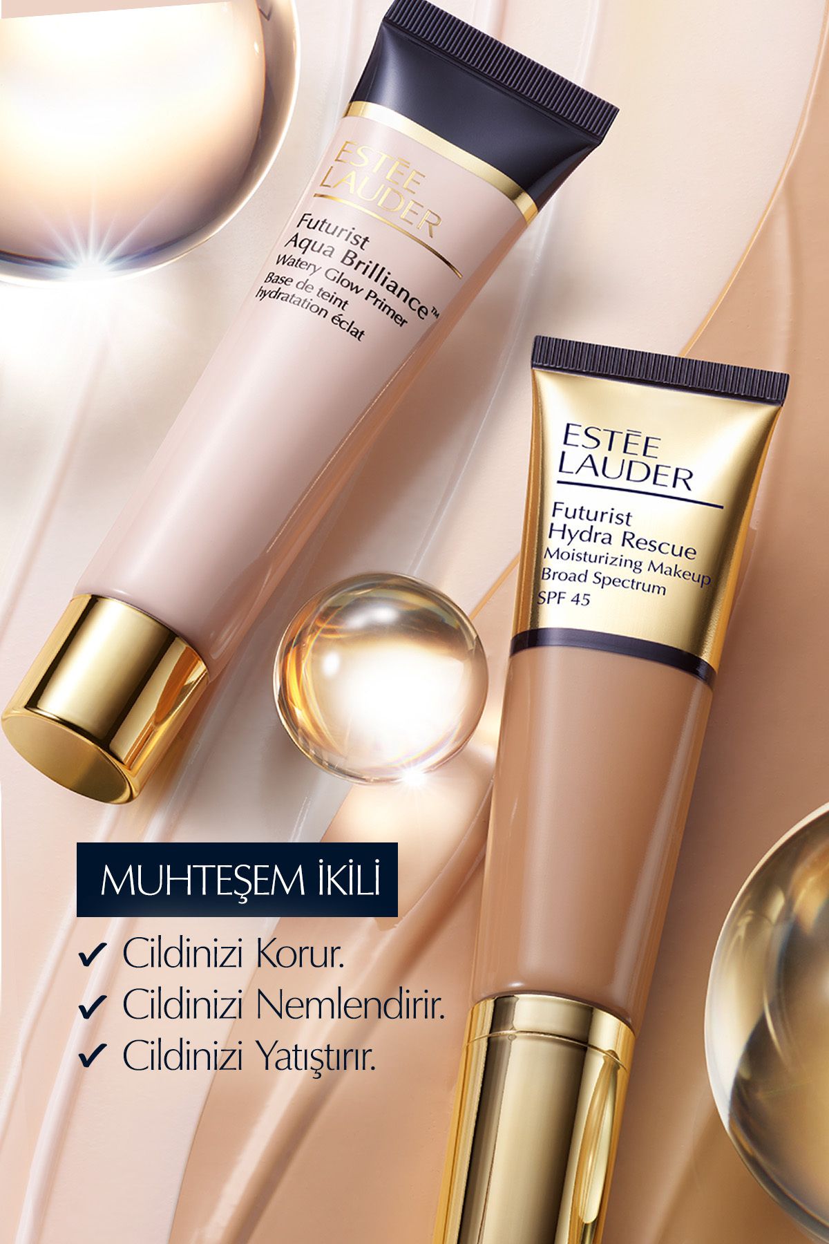 Estee Lauder-FUTURIST HYDRA RESCUE SPF 45 MOISTURIZING FOUNDATION 35ML - COLOUR: 1W1 BONE KEYON1469 6