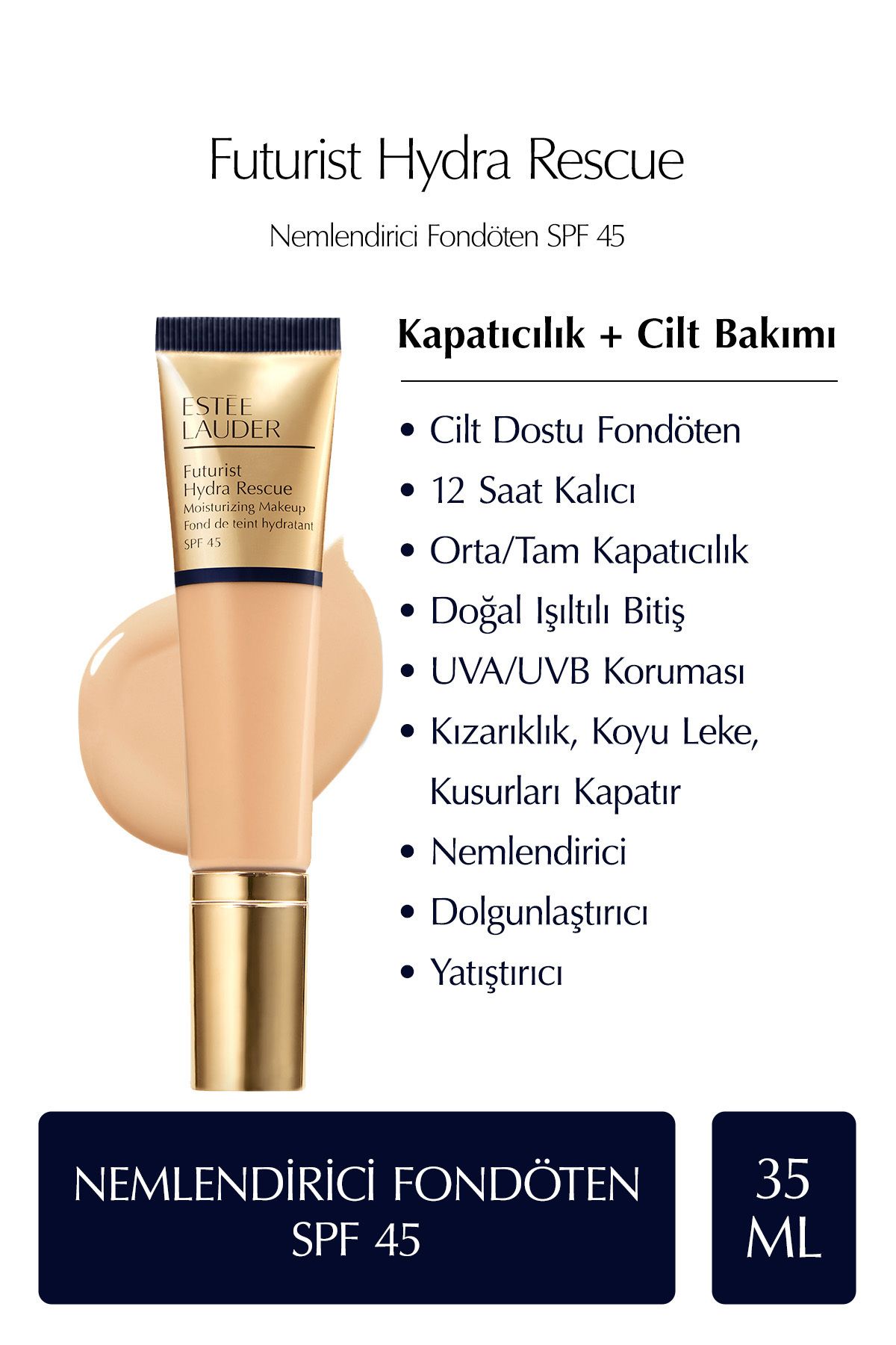 Estee Lauder-FUTURIST HYDRA RESCUE SPF 45 MOISTURIZING FOUNDATION 35ML - COLOR: 2W1 DAWN KEYON1470 1
