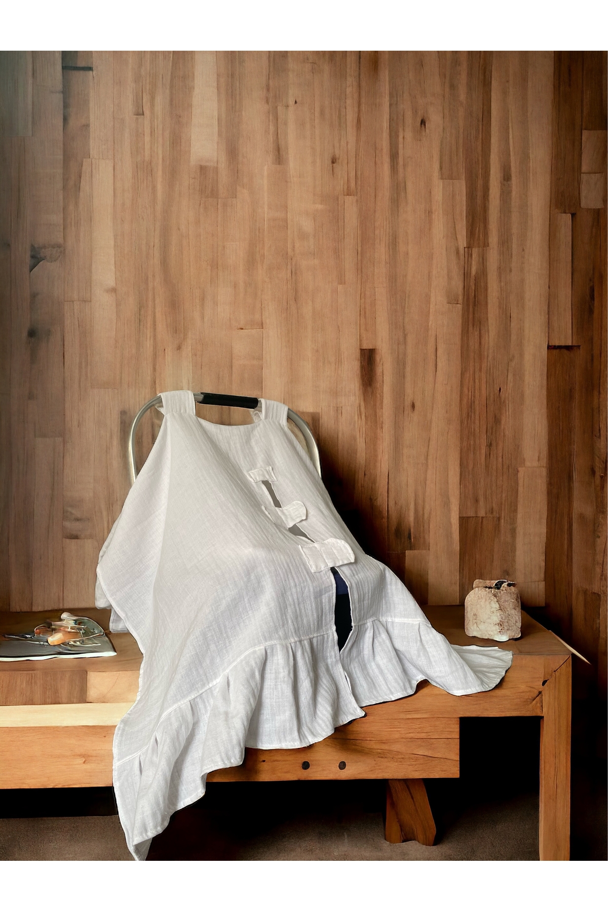 LusnikaStore Puset Örtü Fırfırlı Müslin fotoğrafı 3 (önizleme)