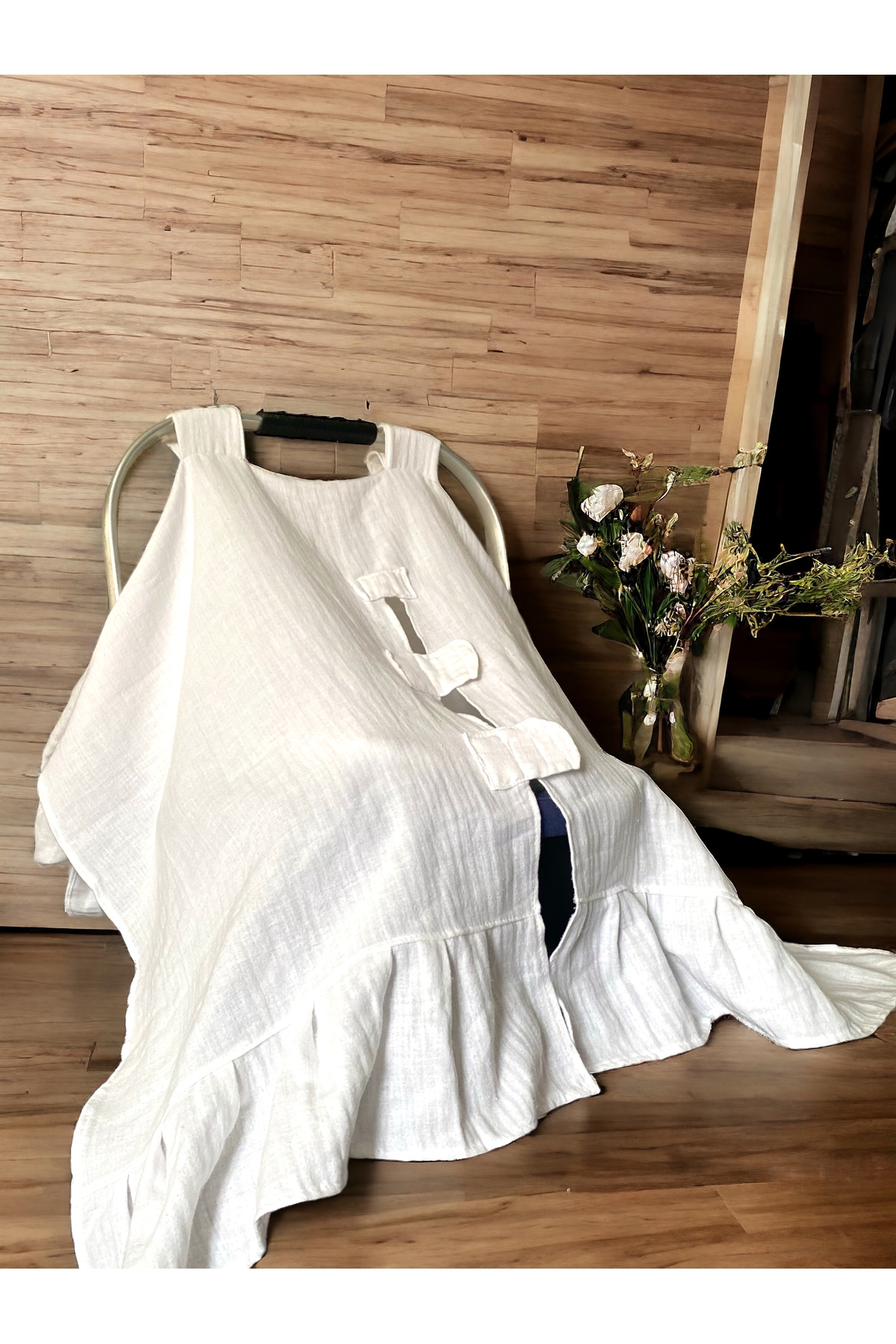 LusnikaStore Puset Örtü Fırfırlı Müslin fotoğrafı 2 (önizleme)