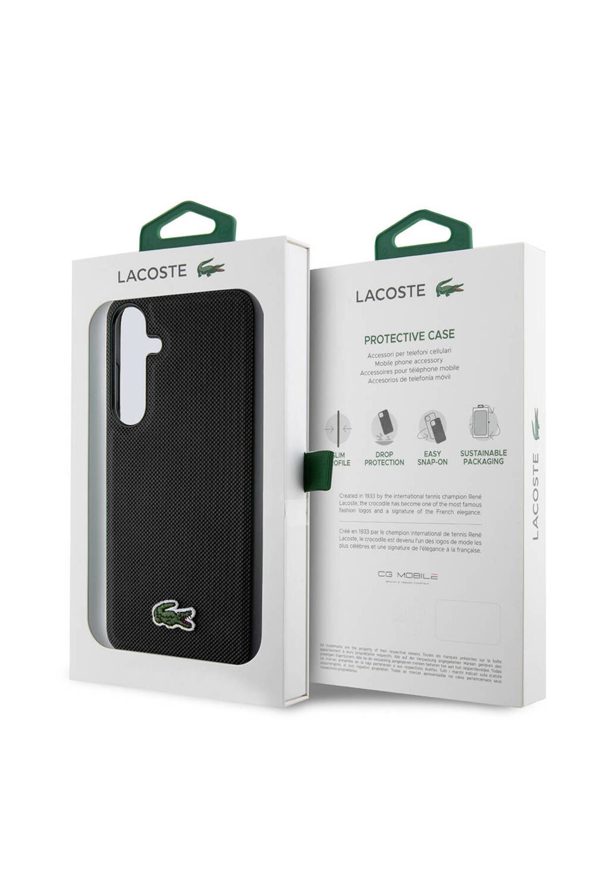 کاور و قاب چند رنگ Galaxy S24 Plus Case سازگار دارای مجوز PU PIKE الگوی سطح عقب نمادین Lacoste