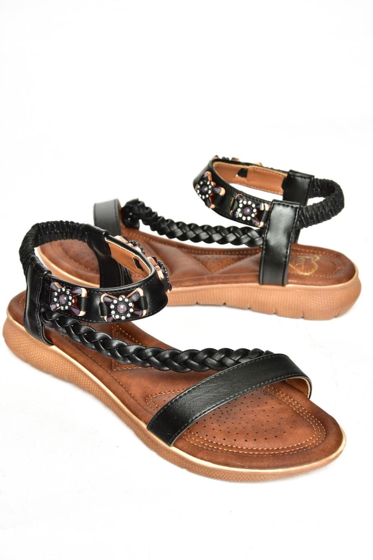 صندل زنانه مشکی Fox Shoes | S2580134 اورجینال - تصویر 7