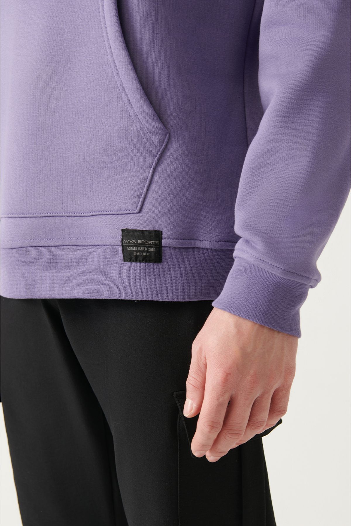 Avva Lila Oversize Cooded Collar چاپ شده unisex sweatshirt a31y1301