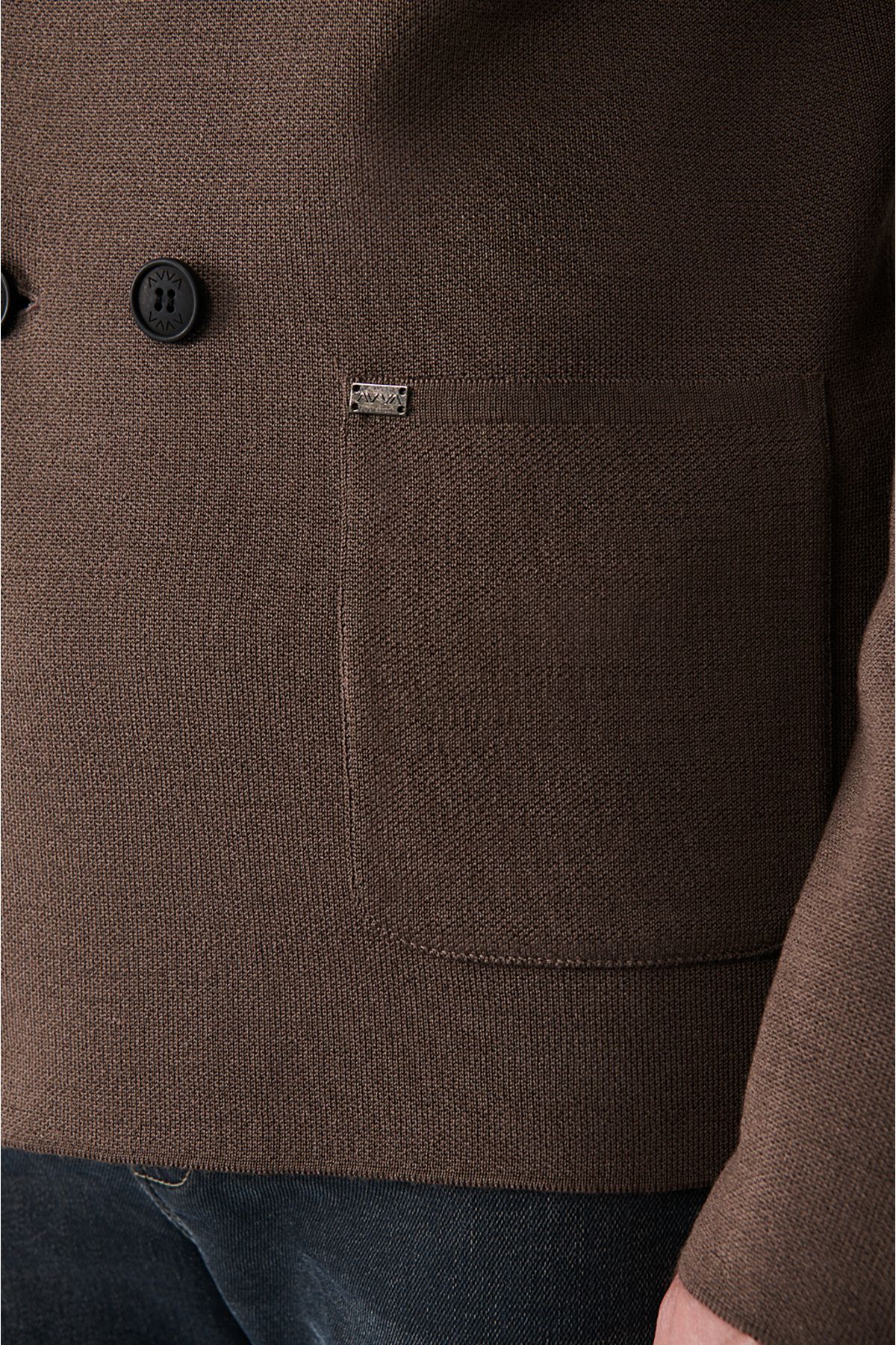 Avva لباس ژاکت کشش دهنده بافتنی مردانه مونو کروز بسته بندی منظم مناسب A32Y5050