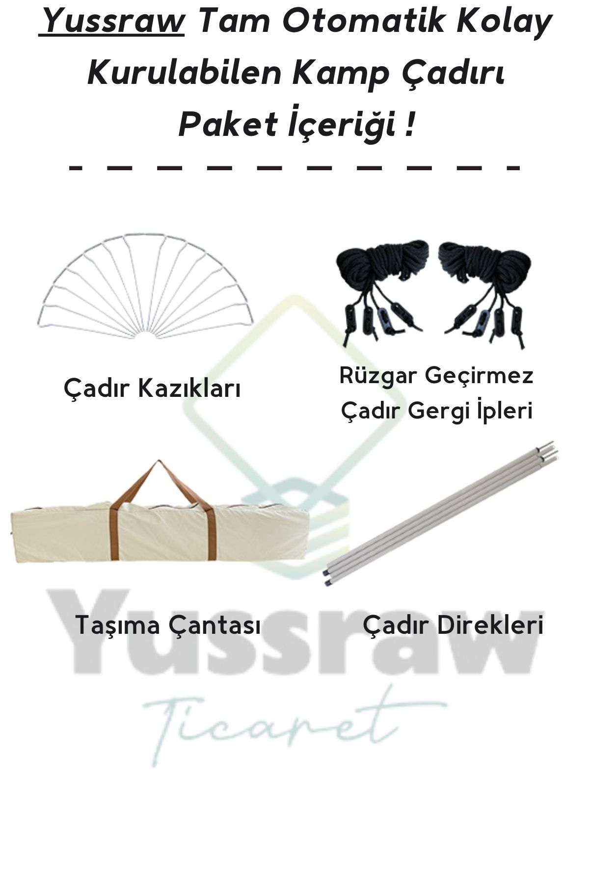 Kamp Çadırı 4 Tarafı Kare Tam Otomatik Hızlı Açılış Taşınabilir 4-6 Kişi Kamp Çadırı 240*240*160