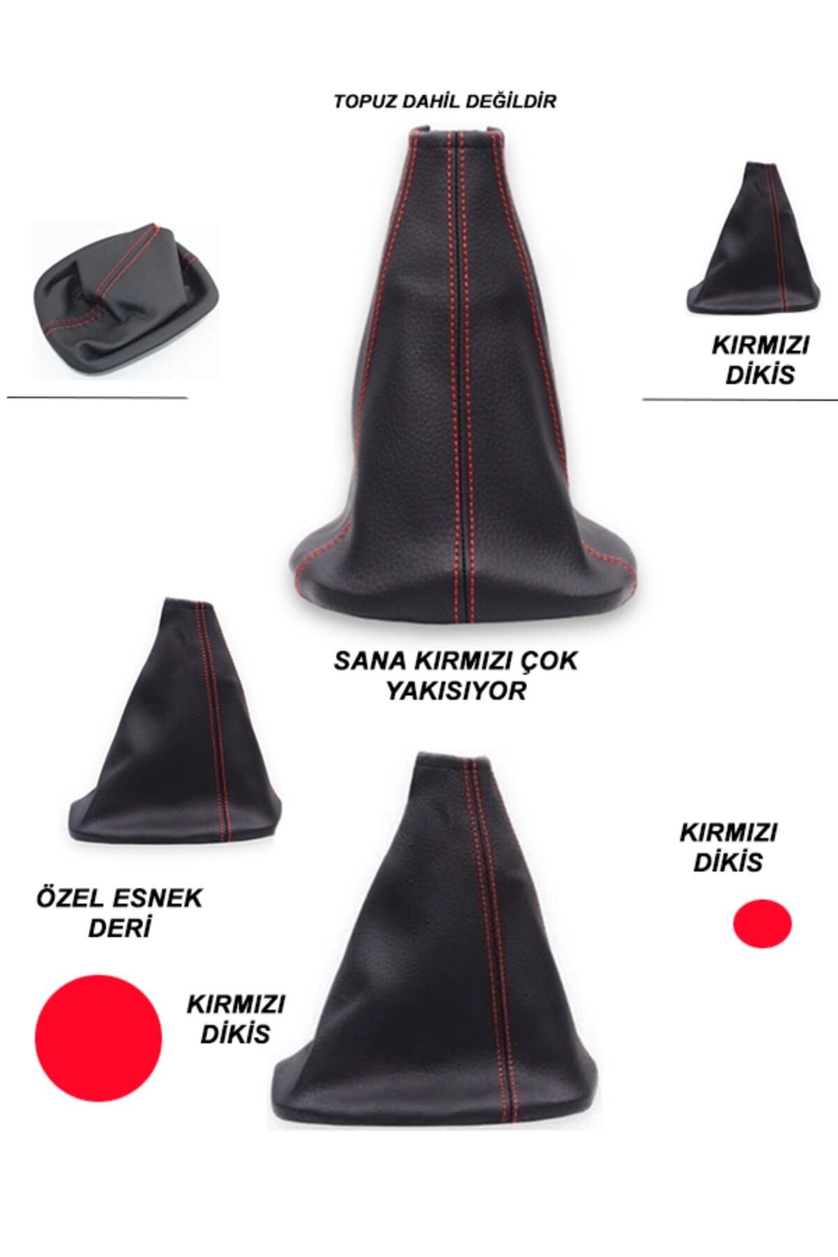 BBALİFE STORE-Modagos068 Seat Ateca Compatible Vehicle, Auto Shift Boot Red Seam 5