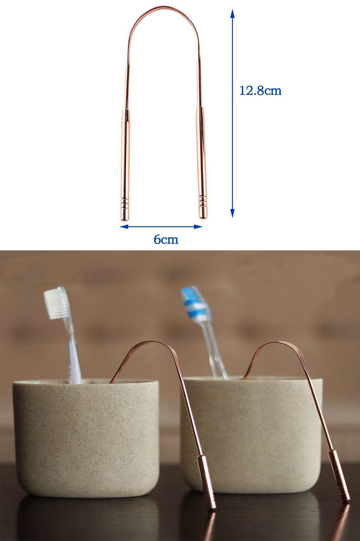 Efege-Copper Tongue Cleaning Stick Tongue Scraping Stripping Stick Cleaner Scraper Hygienic Natural Scraper 5