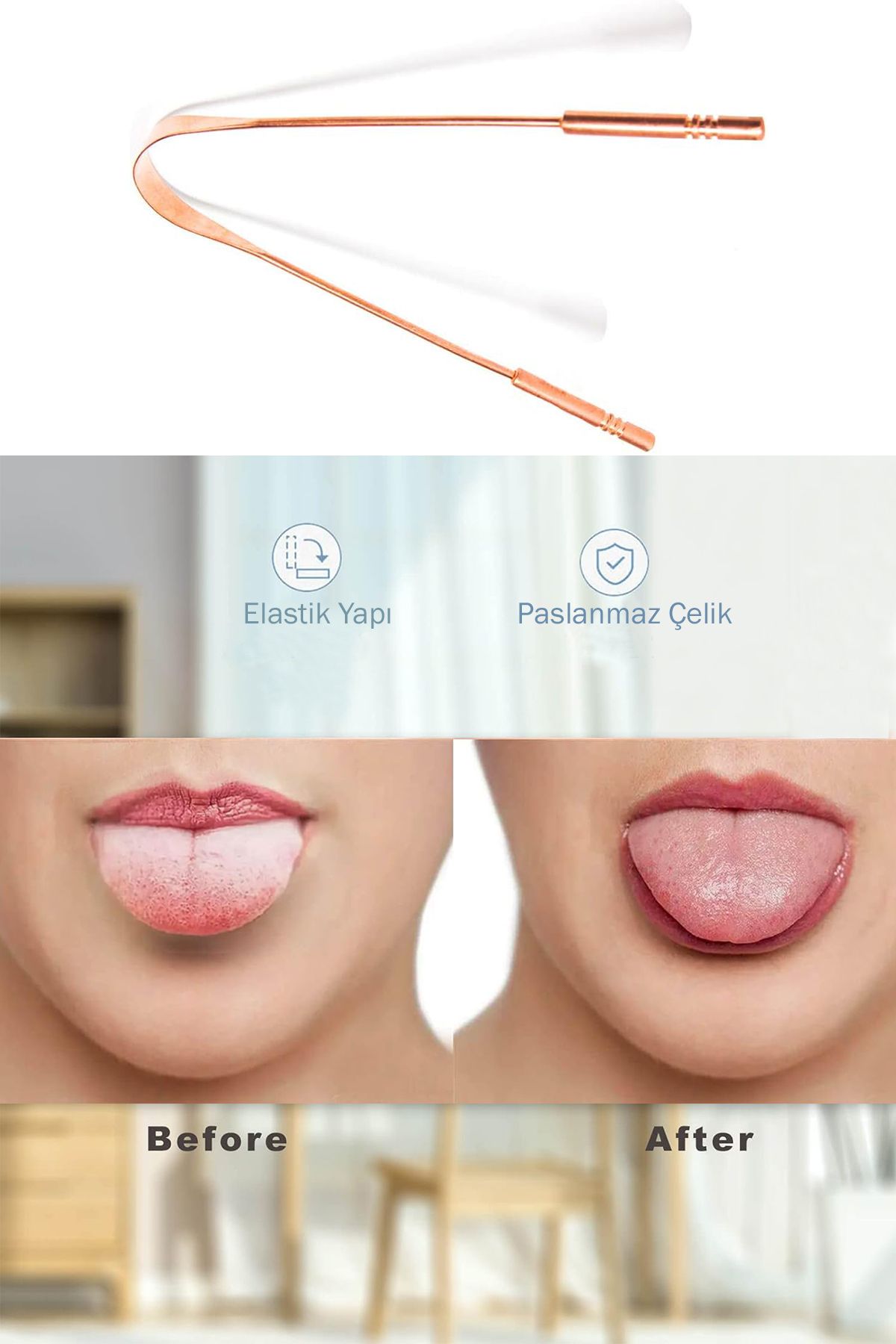 Efege-Copper Tongue Cleaning Stick Tongue Scraping Stripping Stick Cleaner Scraper Hygienic Natural Scraper 7