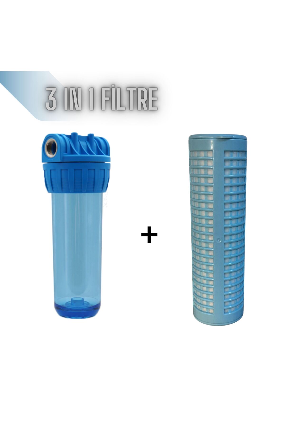 Evora Tek Housingli Daire Girişi Kireç Önleyici Tortu Filtreli 3 Özellikli Su Arıtma Filtre