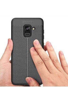 Uyumlu Galaxy A8 Plus 2018 Desenli Dikişli Niss Silikon + Cam Ekran Koruyucu GALAXYA8PLUS2018HEPTEKNİSS-1