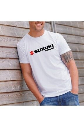 Erkek T-shirt Suzuki Samurai Baskılı/yazılı Beyaz Renk %100 Pamuk Wouw-1403