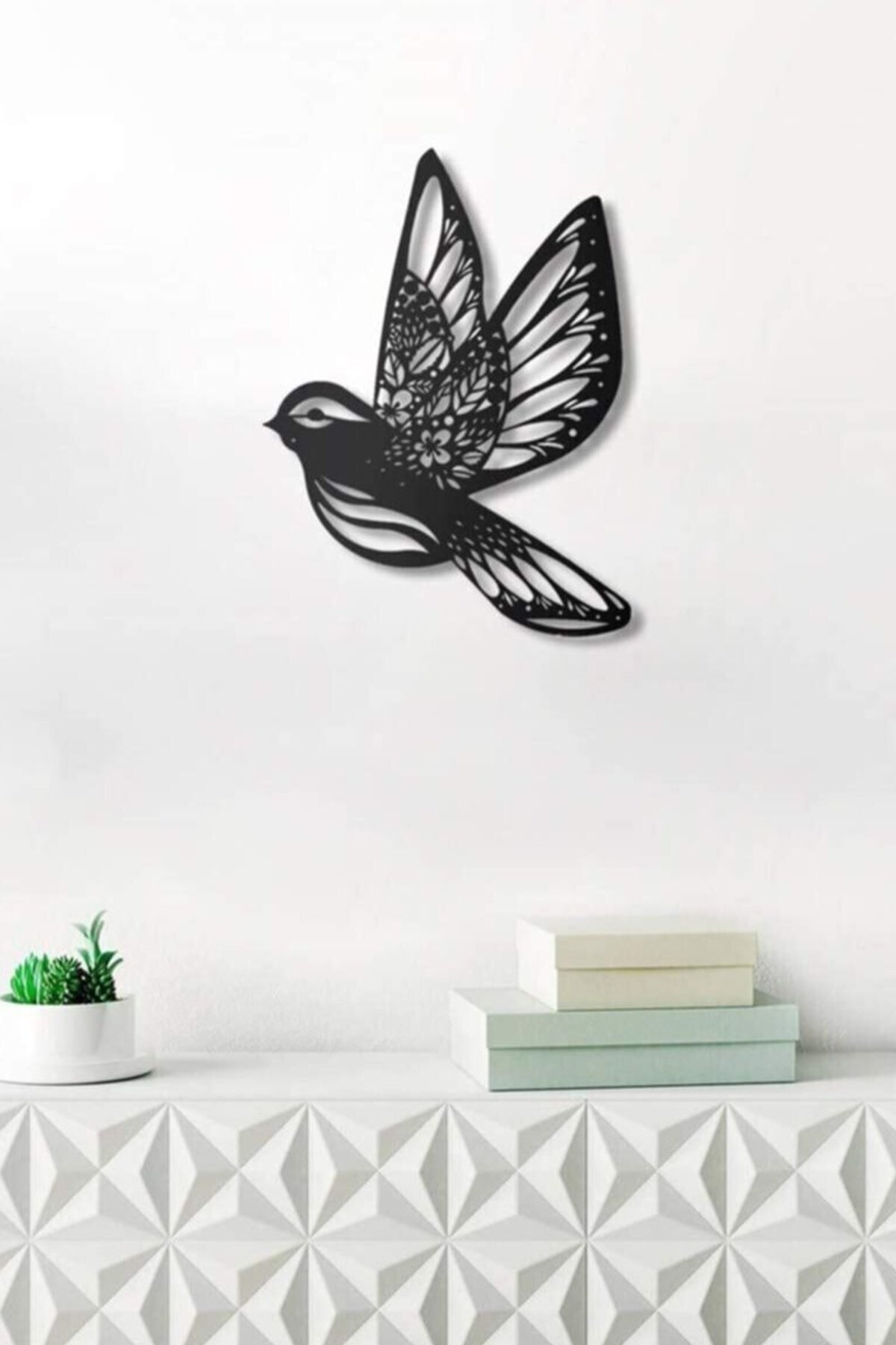 Black Wooden Elegant Bird Wall Decor - Living Room Living Room 35x45 Cm Mdf Table For Bedroom Kitchen