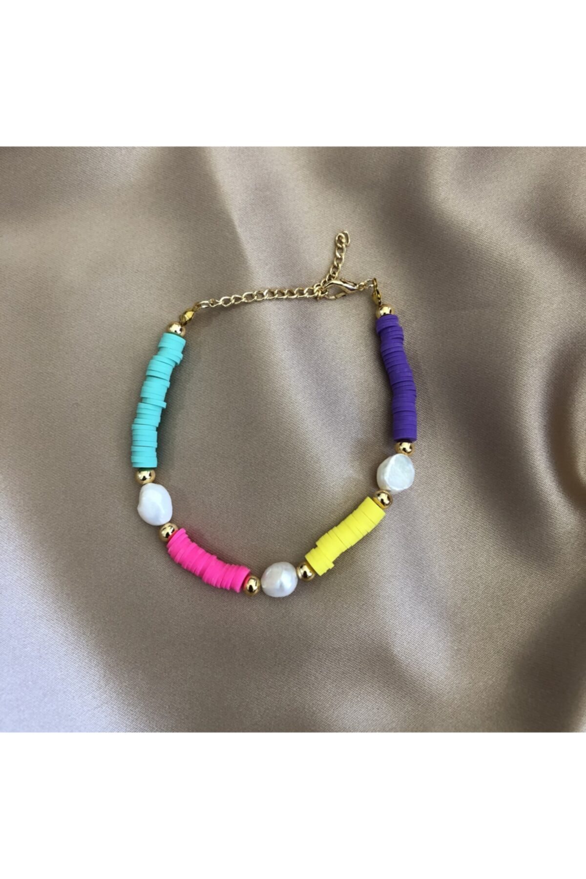 Fimo Boncuk Inci Halhal (yavruağzı)