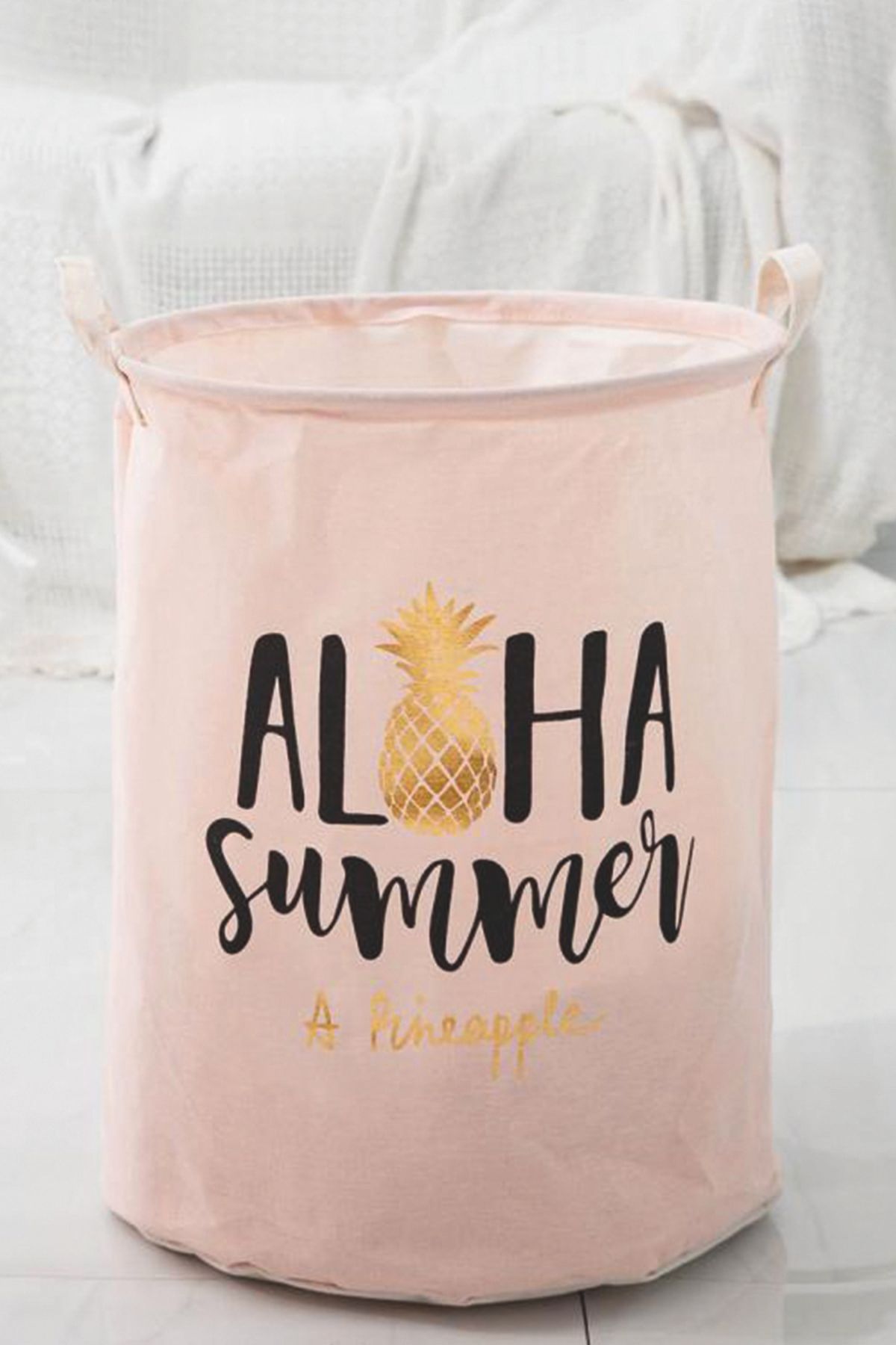yoyoso katlanir camasir sepet duzenleyici organizor ananas desenli pembe 45 cm x 35 cm fiyati yorumlari trendyol