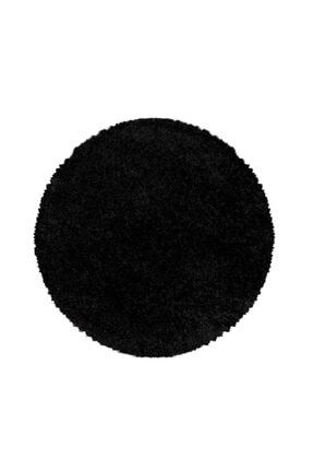 Yuvarlak Shaggy Halı Salon Halısı Yumuşak Yüksek Havlı Düz Siyah Renkli USYDNEY3000BLACK-Y