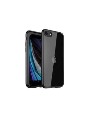 Apple Iphone 8 Kılıf Şeffaf Kenarları Renkli Kamera Korumalı Esnek Darbe Emici Silikon Kapak engaksesurhom119