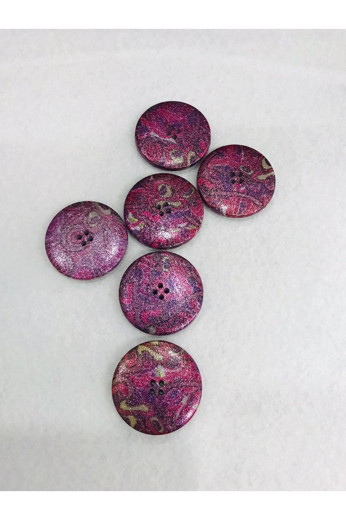 Italian Silvery Button 6 Pieces