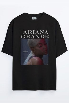Unisex Ariana Grande Breathin Baskılı Oversize T-shirt arianagr3