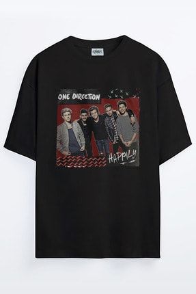 Unisex One Direction Baskılı Oversize T-shirt 1dltzm