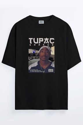 Unisex Gta Tupac Shakur Baskılı Oversize T-shirt tupacccccccr