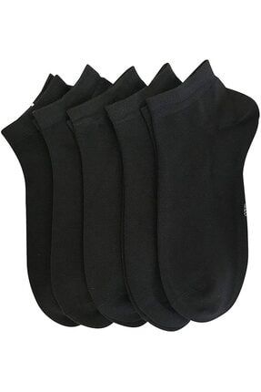 Siyah Pamuklu Bilek Boy Çorap 5^li SCKH0001